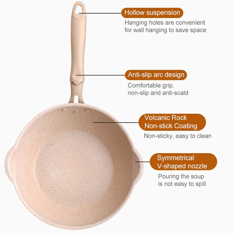 Thick Bottom Maifan Stone Household Small Frying Pan Non Stick Pan Deep Frying Pan, 20cm Black Without Cover, 20cm Beige Without Cover, 24cm Black Without Cover, 24cm Beige Without Cover, 26cm Black Without Cover, 26cm Beige Without Cover              ...