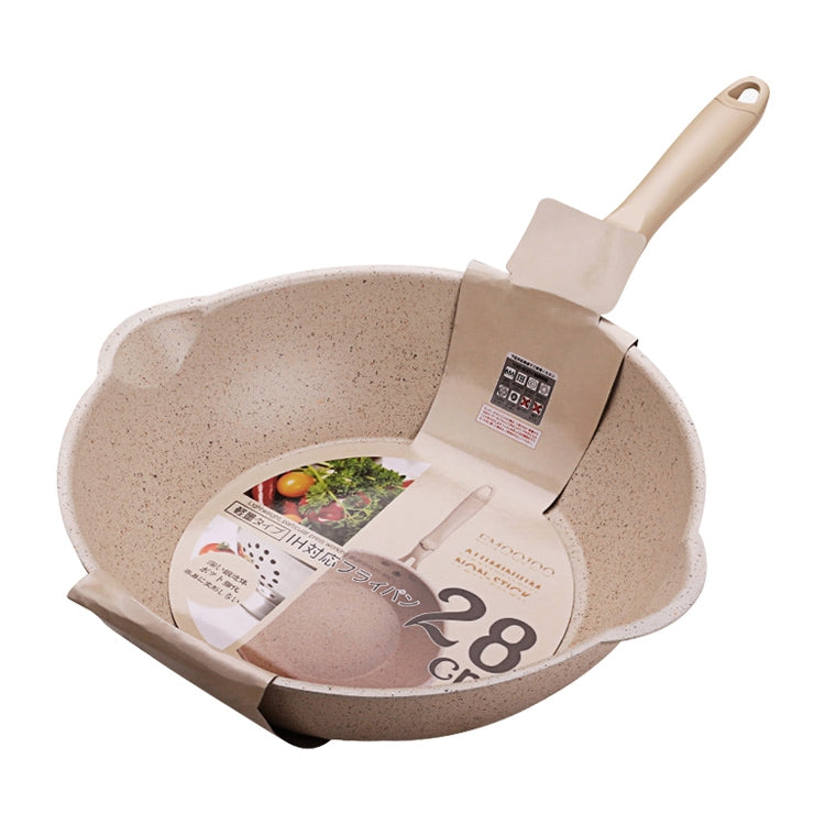 Thick Bottom Maifan Stone Household Small Frying Pan Non Stick Pan Deep Frying Pan, 20cm Black Without Cover, 20cm Beige Without Cover, 24cm Black Without Cover, 24cm Beige Without Cover, 26cm Black Without Cover, 26cm Beige Without Cover              ... 28cm Beige Without Cover