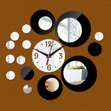 3D Stereo Decorative Clock Acrylic Digital Mirror Wall Sticker Wall Clock Silver Black