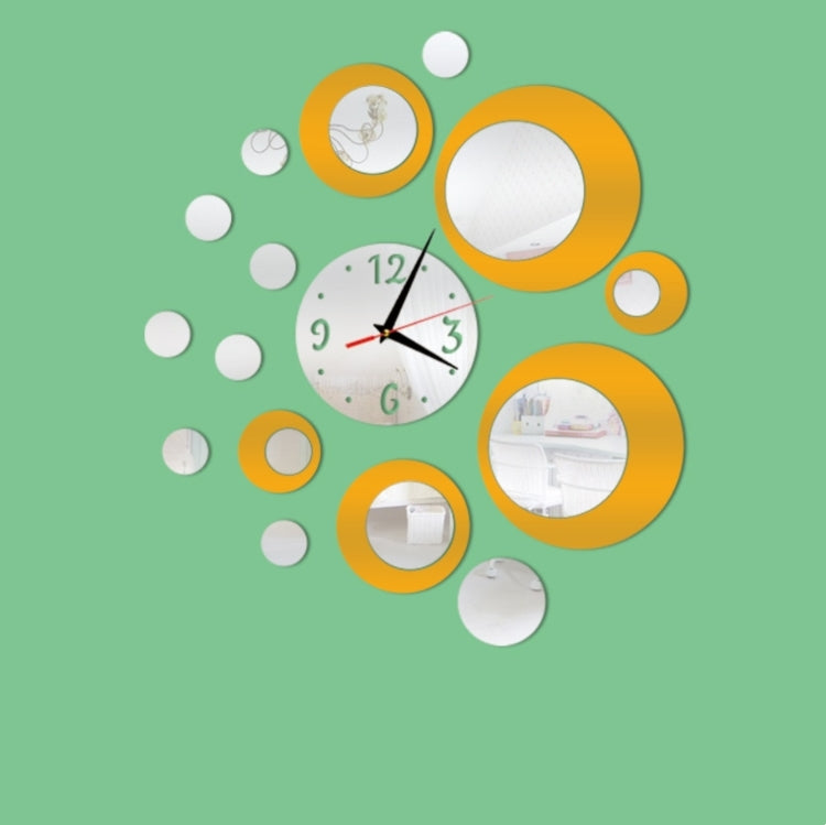3D Stereo Decorative Clock Acrylic Digital Mirror Wall Sticker Wall Clock Silver Gold
