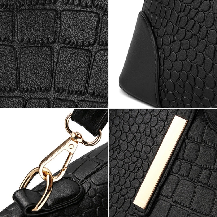 2 in 1 Vintage Messenger Bags Shoulder Handbag Women Crocodile Pattern Composite Bag Leather Wallet