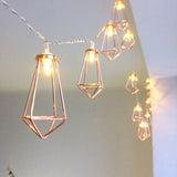 1.5m 10 LEDs Retro Iron Metal Diamond Home Decoration LED Fairy String Light Default Title