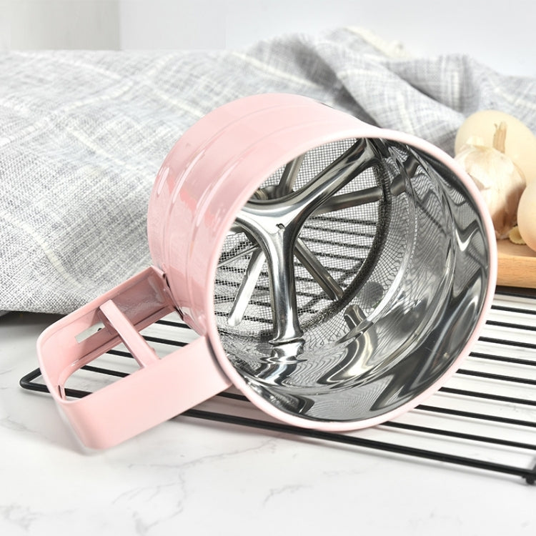 Stainless Steel Flour Sieve Baking Tool Hand-Pressed Flour Sieve