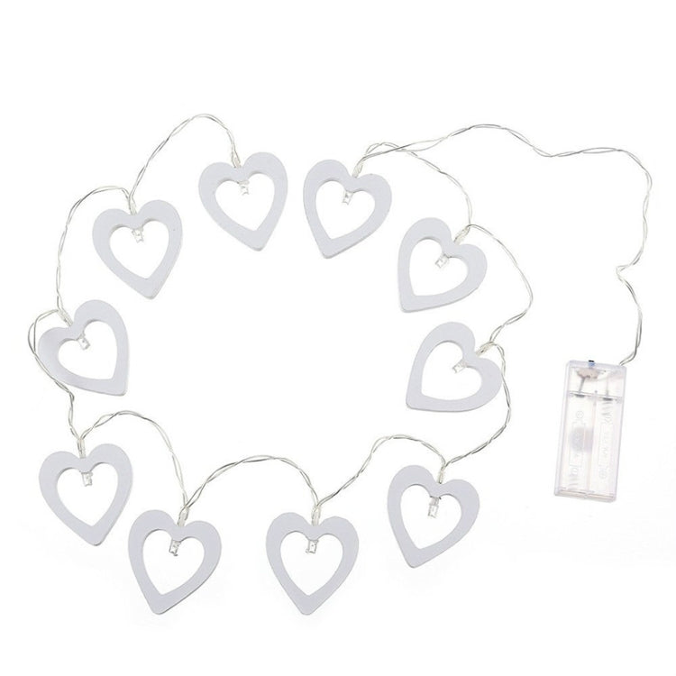1.2m 10 LEDs Wooden Heart Christmas Party Outdoor Indoor Heart Decoration String Light