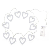 1.2m 10 LEDs Wooden Heart Christmas Party Outdoor Indoor Heart Decoration String Light