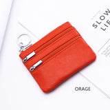 Genuine Leather Women Small Wallet Change Purses Zipper Card Holder Wallets