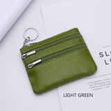 Genuine Leather Women Small Wallet Change Purses Zipper Card Holder Wallets