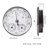 THB9392 Wall Hanging Household Weather Station Barometer Thermometer Hygrometer, THB9392 128mm Gold, THB9392 128mm Silver