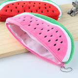 Cute Watermelon Shape Plush Pencil Bag, Watermelon Shape Pencil Bag