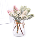 2 Bunches Artificial Flowers Plant Pine Cone Bouquet for Wedding Christmas Decoration