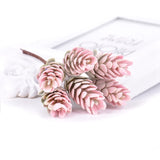 2 Bunches Artificial Flowers Plant Pine Cone Bouquet for Wedding Christmas Decoration Red