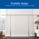 120-200cm Telescopic Drying Rack Outdoor Calcony Storage Shelf Stainless Steel Hanger Single Rod Clothes Rack, 120-200cm