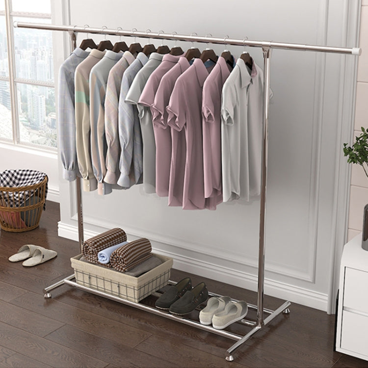 120-200cm Telescopic Drying Rack Outdoor Calcony Storage Shelf Stainless Steel Hanger Single Rod Clothes Rack, 120-200cm