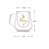 Double Wall Mug Office Mugs Heat Insulation Double Coffee Mug Coffee Glass Cup, Labeled, No label