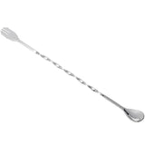 2 PCS Stainless Steel Long Handle Fork Spoon Cocktail Ice Stirrer Double Head Wine Mixing Stick Default Title