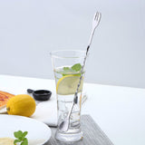 2 PCS Stainless Steel Long Handle Fork Spoon Cocktail Ice Stirrer Double Head Wine Mixing Stick
