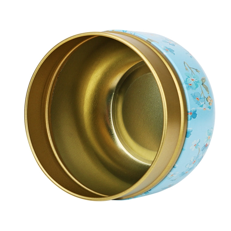 HOOMIN Tea Box Tea Jar Storage Holder Tea Caddies Matcha Container Mini Coffee Powder Organizer Cans Multifunction Round Metal, Cherry color, Moshan blossom