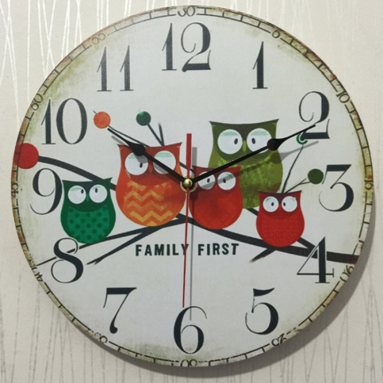 Vintage Wooden MDF Hanging Clock Mute Quartz Clock Living Room Wall Clock 179