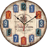 Vintage Wooden MDF Hanging Clock Mute Quartz Clock Living Room Wall Clock 200