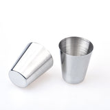 2 Sets Outdoor Mini Stainless Steel Small Wine Glass Hiking Camping Travel Portable Drinking Cup Set with Leather Case, Small 30ml Travel Portable Drinking Cup