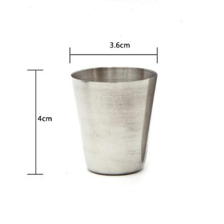 2 Sets Outdoor Mini Stainless Steel Small Wine Glass Hiking Camping Travel Portable Drinking Cup Set with Leather Case, Small 30ml Travel Portable Drinking Cup