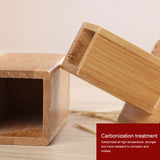 2 PCS Natural Bamboo Toothpick Box Square Restaurant Hotel Toothpick Can with Lid, Bamboo Toothpick Box
