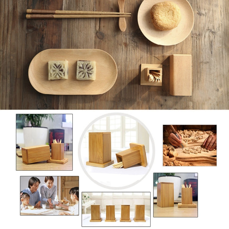 2 PCS Natural Bamboo Toothpick Box Square Restaurant Hotel Toothpick Can with Lid, Bamboo Toothpick Box