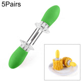 5 Pairs Outdoor BBQ Stainless Steel Corn Fork Fruit Fork Corn Device