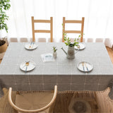 Square Lattice Embroidered Tablecloth Pure Color Cotton Linen Tassel Rectangular Coffee Table Mat, 60x60cm, 90x90cm, 90x140cm, 110x110cm, 100x160cm, 110x170cm, 140x140cm, 140x180cm, 140x200cm