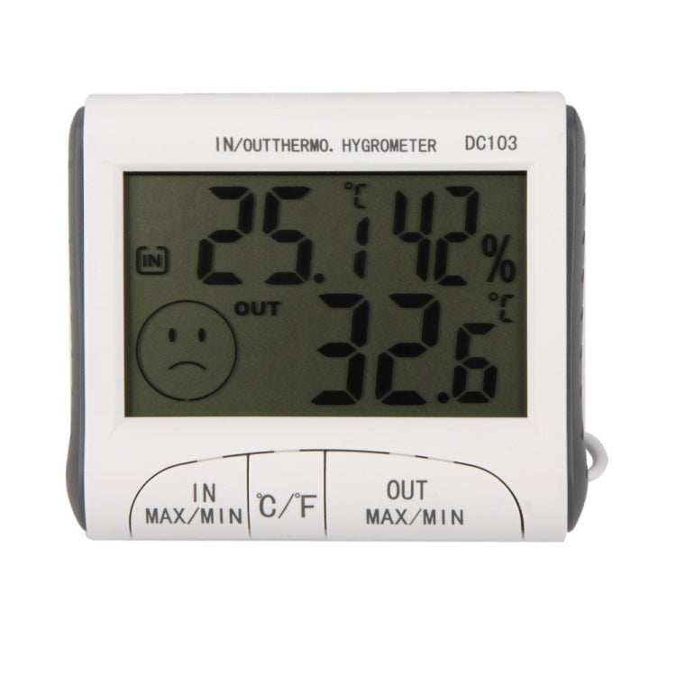 LCD Digital Thermometer Hygrometer Moisture Meter and Wired Temperature with External Sensor White, LCD Digital Thermometer LCD Digital Thermometer