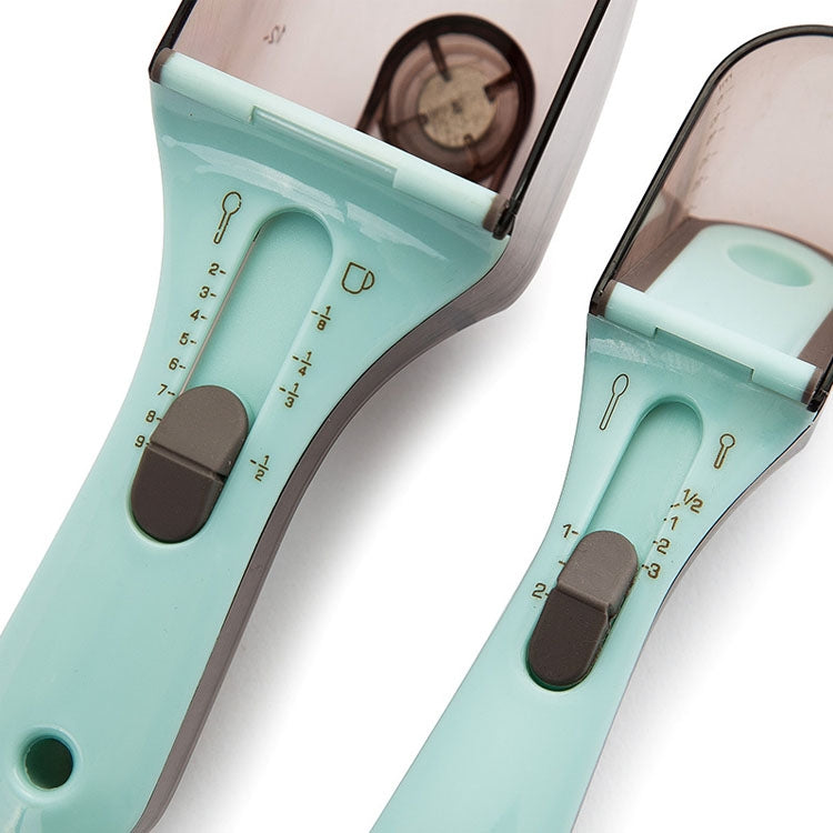 Kitchen Tool Plastic Measuring Spoon Adjustable Baking Tool Measuring Spoon, 1 Large 1 Small Set, 4 PCS Small, 3 PCS Large