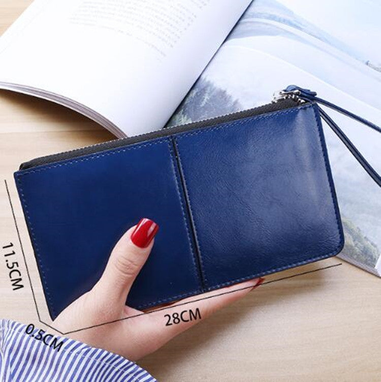 Women Zip Wallet Long Clutch Multi Card Holder Wallet Wrist Wallet