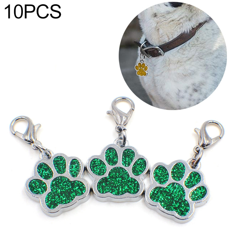 10 PCS Enamel Cat Dog Bear Paw Prints Key Chain Jewelry Making