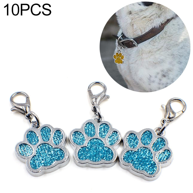 10 PCS Enamel Cat Dog Bear Paw Prints Key Chain Jewelry Making