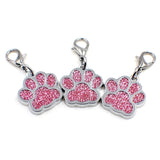 10 PCS Enamel Cat Dog Bear Paw Prints Key Chain Jewelry Making