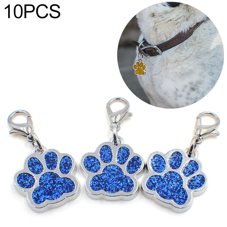 10 PCS Enamel Cat Dog Bear Paw Prints Key Chain Jewelry Making