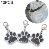 10 PCS Enamel Cat Dog Bear Paw Prints Key Chain Jewelry Making Black