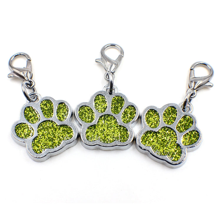 10 PCS Enamel Cat Dog Bear Paw Prints Key Chain Jewelry Making