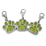 10 PCS Enamel Cat Dog Bear Paw Prints Key Chain Jewelry Making
