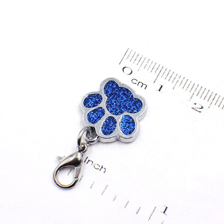 10 PCS Enamel Cat Dog Bear Paw Prints Key Chain Jewelry Making