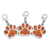 10 PCS Enamel Cat Dog  Bear Paw Prints Key Chain Jewelry Making