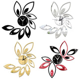 Flower Art Modern Design DIY Removable 3D Crystal Mirror Wall Clock Wall Sticker Living Room Bedroom Decor