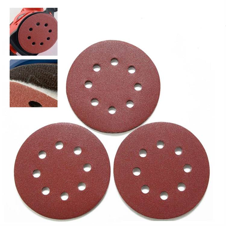 100 PCS 125MM Flocking Sandpaper 5 Inch 8 Hole Disc Sandpaper Self-adhesive Sandpaper, 40 Mesh, 60 Mesh, 80 Mesh, 100 Mesh, 120 Mesh, 150 Mesh, 180 Mesh, 240 Mesh, 320 Mesh, 400 Mesh, 600 Mesh, 800 Mesh, 1000 Mesh, 1200 Mesh, 1500 Mesh, 2000 Mesh      ...