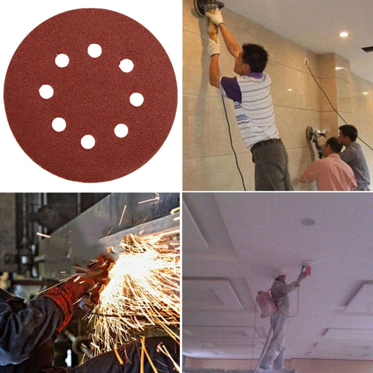 100 PCS 125MM Flocking Sandpaper 5 Inch 8 Hole Disc Sandpaper Self-adhesive Sandpaper, 40 Mesh, 60 Mesh, 80 Mesh, 100 Mesh, 120 Mesh, 150 Mesh, 180 Mesh, 240 Mesh, 320 Mesh, 400 Mesh, 600 Mesh, 800 Mesh, 1000 Mesh, 1200 Mesh, 1500 Mesh, 2000 Mesh      ...