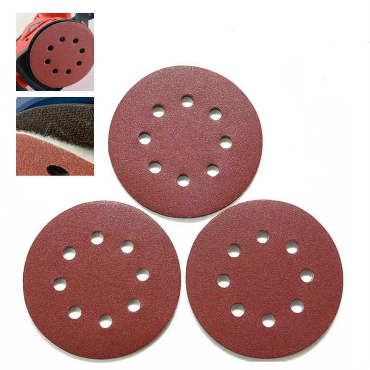 100 PCS 125MM Flocking Sandpaper 5 Inch 8 Hole Disc Sandpaper Self-adhesive Sandpaper, 40 Mesh, 60 Mesh, 80 Mesh, 100 Mesh, 120 Mesh, 150 Mesh, 180 Mesh, 240 Mesh, 320 Mesh, 400 Mesh, 600 Mesh, 800 Mesh, 1000 Mesh, 1200 Mesh, 1500 Mesh, 2000 Mesh      ... 240 Mesh