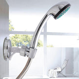 Shower Head Handset Holder Chrome Bathroom Wall Mount Adjustable Suction Bracket, Fully Plated