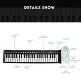 49-Key Portable Hand-Rolled Piano With Horn Children Beginners To Practice Electronic Piano, 49-Key Hand-Rolled Piano