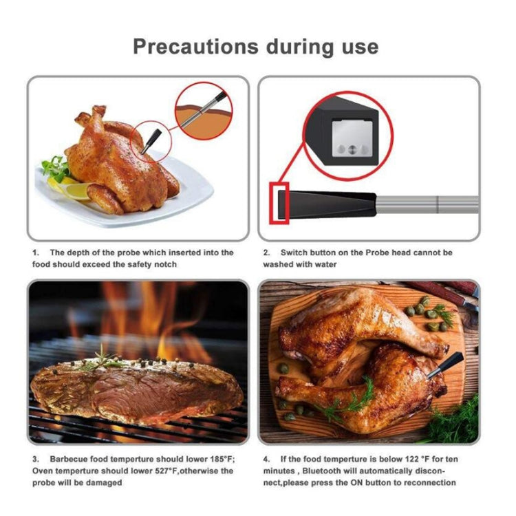 BBQ Kitchen Wireless Bluetooth Smart Food Oven Thermometer, Food Temperature Range: 0-100 degree