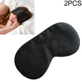 2 PCS Pure Silk Sleep Rest Eye Mask Padded Shade Cover Travel Relax Aid Blindfolds, Navy blue, Blue, Grey, Black, Green, Violet, Purple