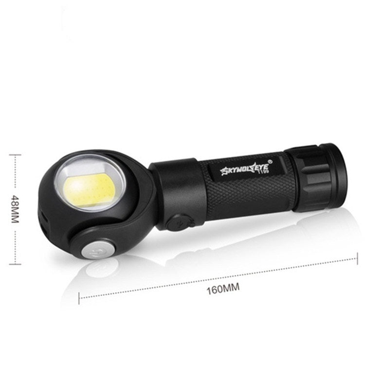 SKYWOLFEYE Lamp Head 360 Degree Rotation USB Rechargeable LED Glare Flashlight With Magnet COB Work Light, Without Battery